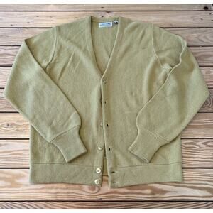 Vintage Edwards of California Button Up Cardigan Sweater Size Large Men’s Yellow